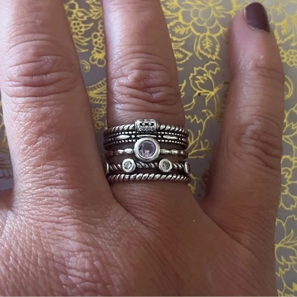 The boho band ring in antiqued 925 silver